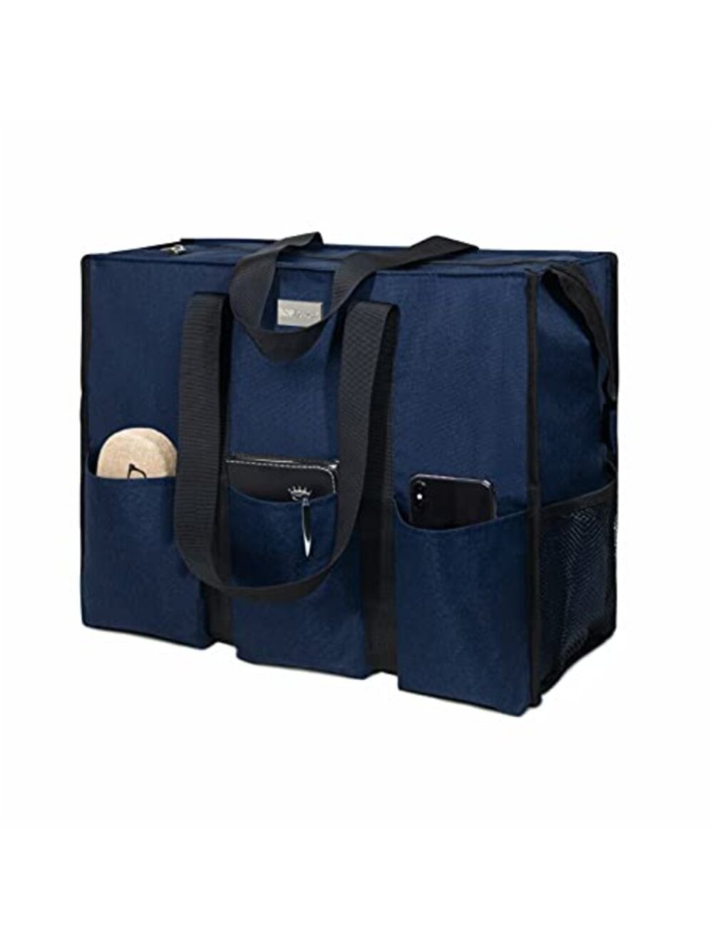 Water Resistant Utility Tote Bag with 13 Pockets Zipper Closure 14" Laptop